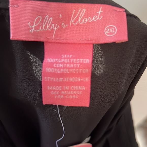 *NWT* Black Button up & tulle belted top (tagged 2X  but fits like a Lg) - Picture 9 of 9